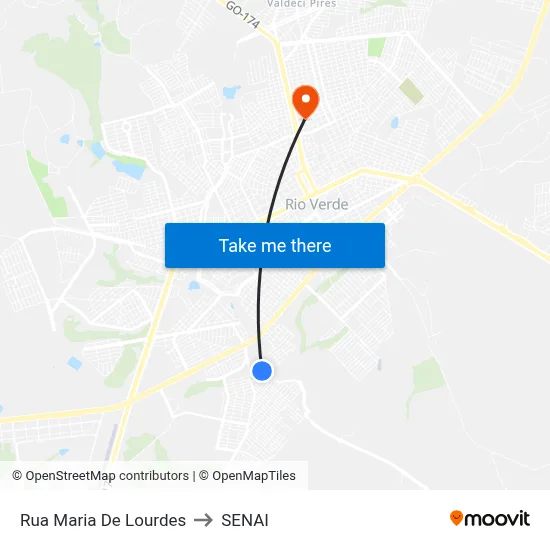 Rua Maria De Lourdes to SENAI map