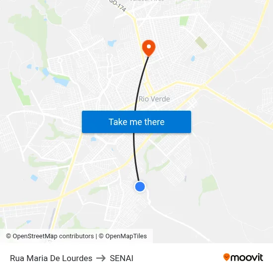 Rua Maria De Lourdes to SENAI map