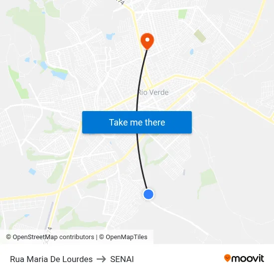 Rua Maria De Lourdes to SENAI map