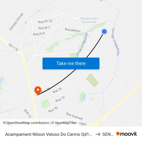 Acampament Nilson Veloso Do Carmo Qd19, 44 to SENAI map