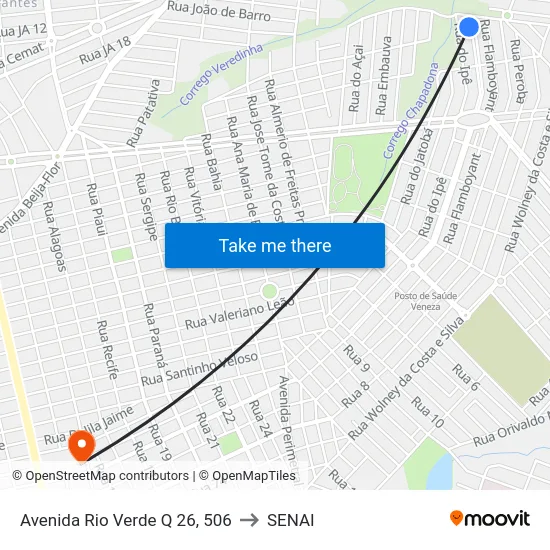 Avenida Rio Verde Q 26, 506 to SENAI map
