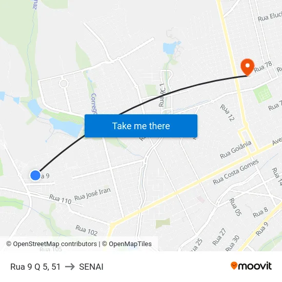 Rua 9 Q 5, 51 to SENAI map