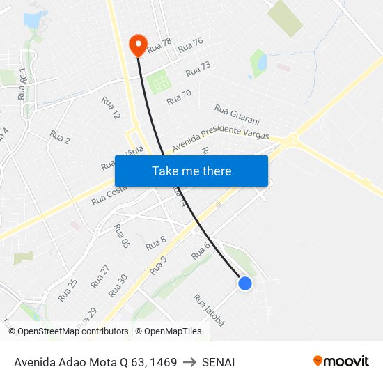 Avenida Adao Mota Q 63, 1469 to SENAI map