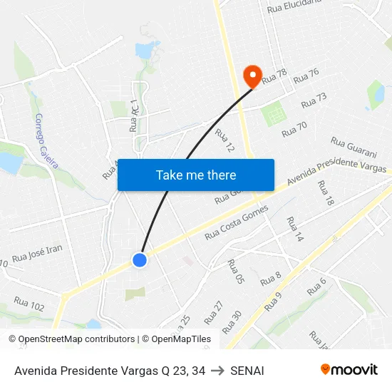 Avenida Presidente Vargas Q 23, 34 to SENAI map