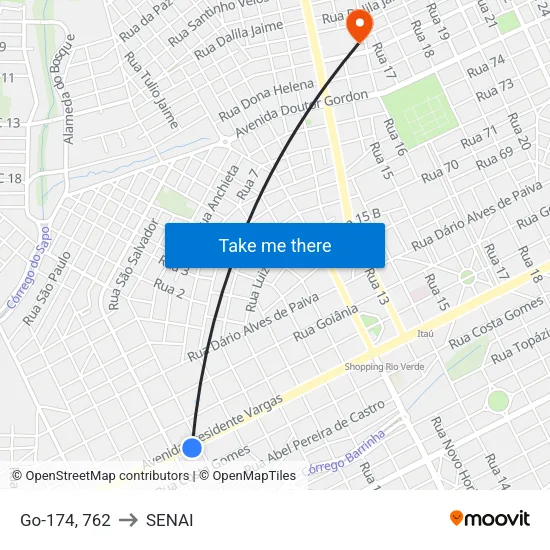 Go-174, 762 to SENAI map
