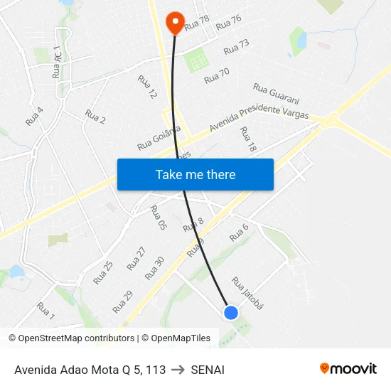Avenida Adao Mota Q 5, 113 to SENAI map