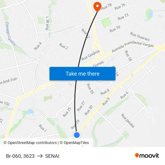 Br-060, 3623 to SENAI map
