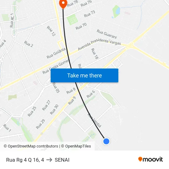 Rua Rg 4 Q 16, 4 to SENAI map