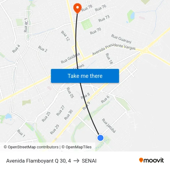 Avenida Flamboyant Q 30, 4 to SENAI map