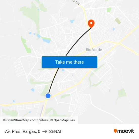 Av. Pres. Vargas, 0 to SENAI map