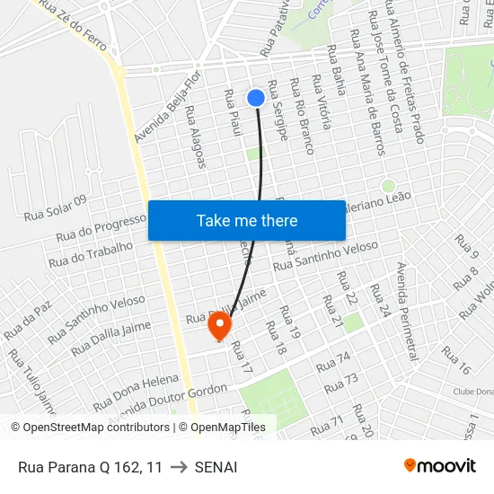 Rua Parana Q 162, 11 to SENAI map
