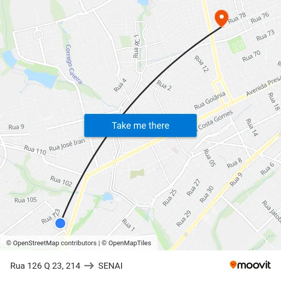 Rua 126 Q 23, 214 to SENAI map