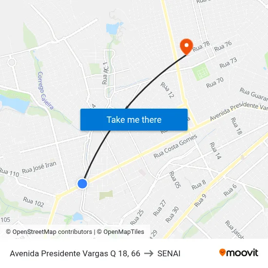 Avenida Presidente Vargas Q 18, 66 to SENAI map