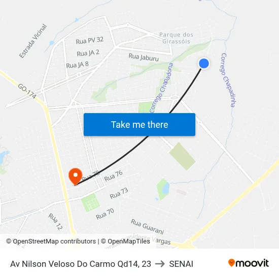 Av Nilson Veloso Do Carmo Qd14, 23 to SENAI map