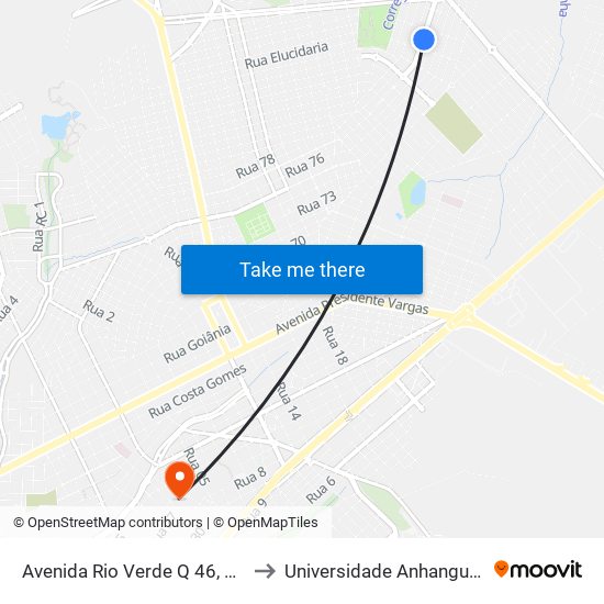 Avenida Rio Verde Q 46, 776 to Universidade Anhanguera map