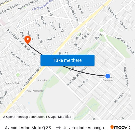 Avenida Adao Mota Q 33, 0 to Universidade Anhanguera map