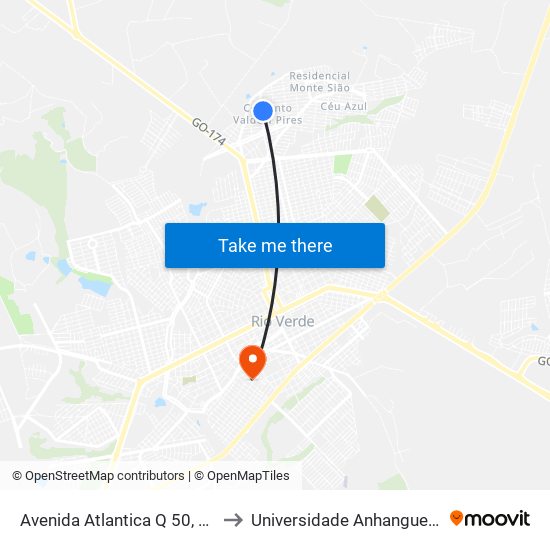 Avenida Atlantica Q 50, 21 to Universidade Anhanguera map
