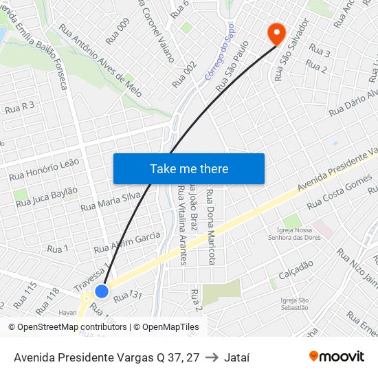 Avenida Presidente Vargas Q 37, 27 to Jataí map