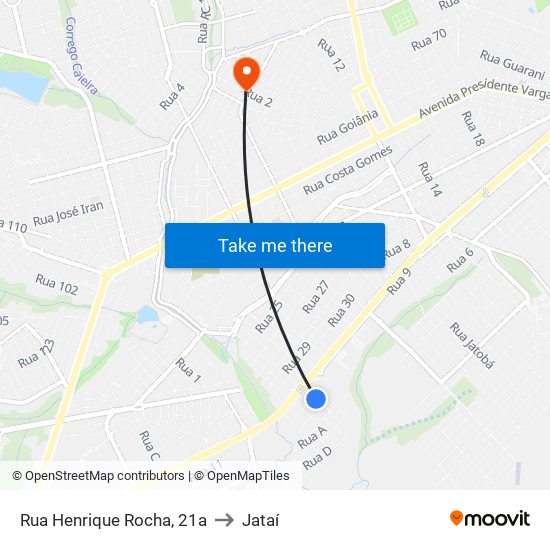 Rua Henrique Rocha, 21a to Jataí map