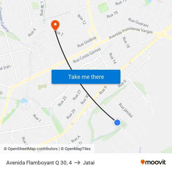 Avenida Flamboyant Q 30, 4 to Jataí map