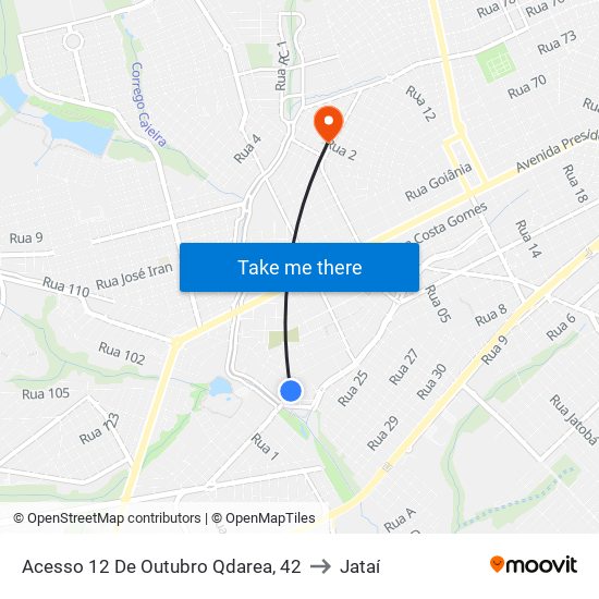Acesso 12 De Outubro Qdarea, 42 to Jataí map