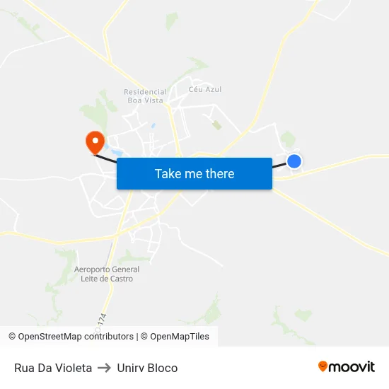 Rua Da Violeta to Unirv Bloco map