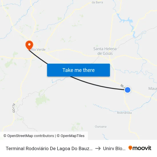 Terminal Rodoviário De Lagoa Do Bauzinho to Unirv Bloco map