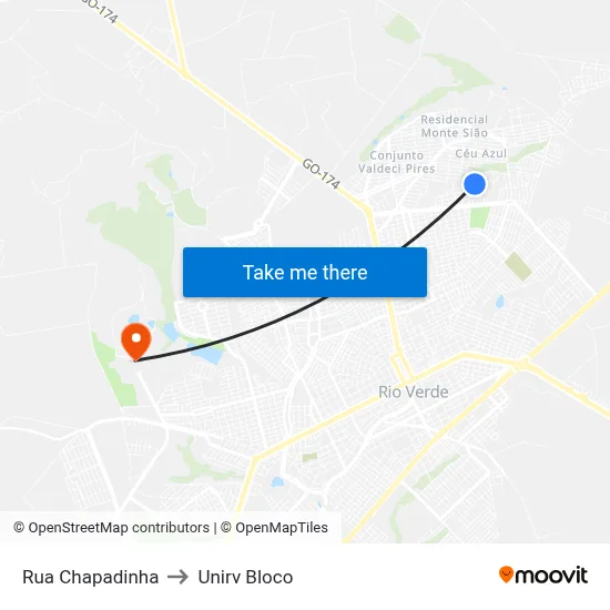 Rua Chapadinha to Unirv Bloco map