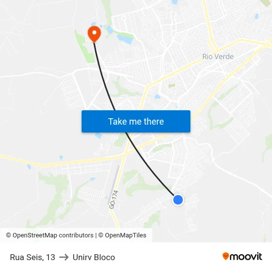 Rua Seis, 13 to Unirv Bloco map