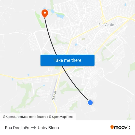 Rua Dos Ipês to Unirv Bloco map