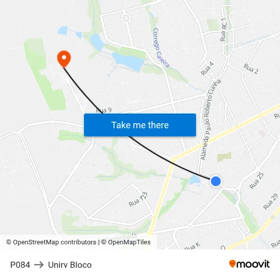 P084 to Unirv Bloco map