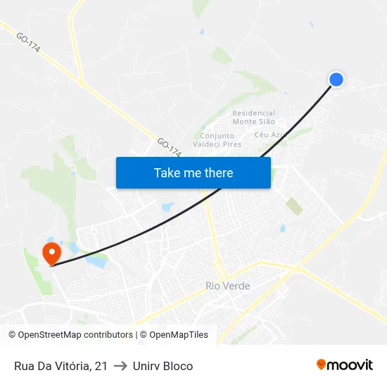 Rua Da Vitória, 21 to Unirv Bloco map