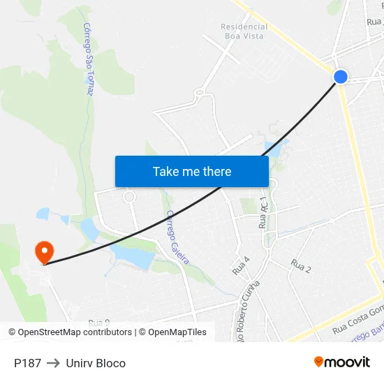 P187 to Unirv Bloco map
