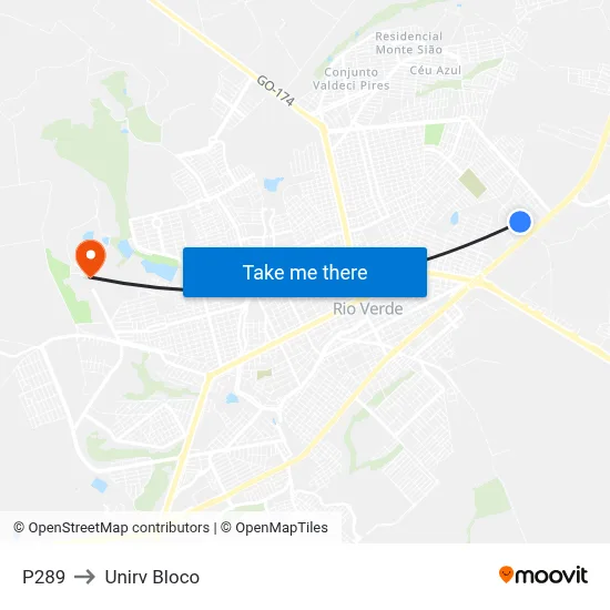 P289 to Unirv Bloco map