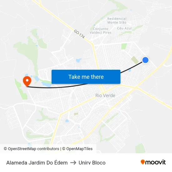 Alameda Jardim Do Édem to Unirv Bloco map