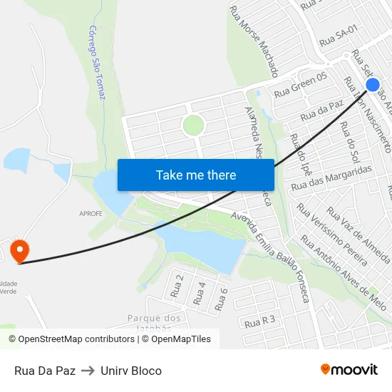 Rua Da Paz to Unirv Bloco map