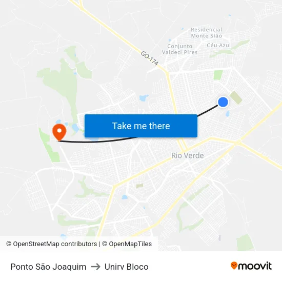 Ponto São Joaquim to Unirv Bloco map