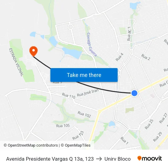 Avenida Presidente Vargas Q 13a, 123 to Unirv Bloco map