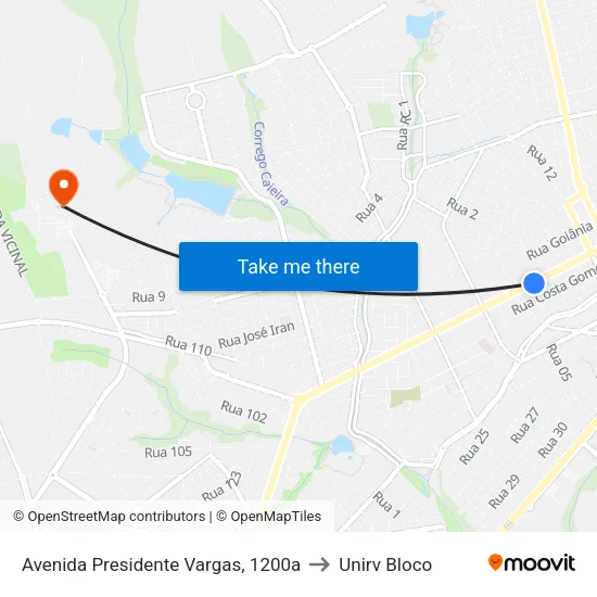 Avenida Presidente Vargas, 1200a to Unirv Bloco map