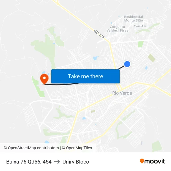 Baixa 76 Qd56, 454 to Unirv Bloco map