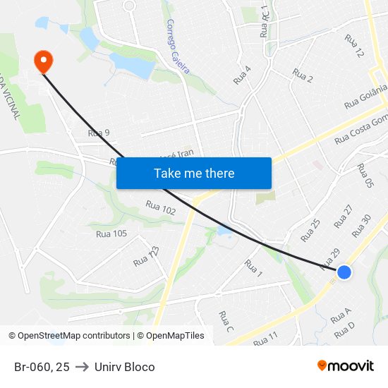 Br-060, 25 to Unirv Bloco map