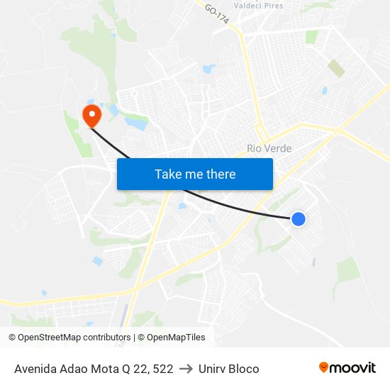Avenida Adao Mota Q 22, 522 to Unirv Bloco map