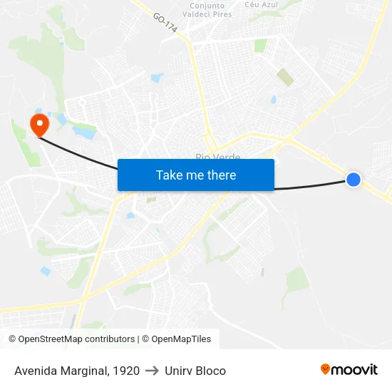 Avenida Marginal, 1920 to Unirv Bloco map