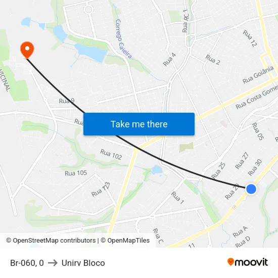 Br-060, 0 to Unirv Bloco map