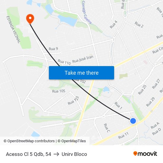Acesso Cl 5 Qdb, 54 to Unirv Bloco map
