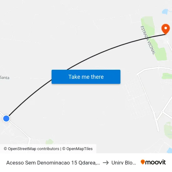 Acesso Sem Denominacao 15 Qdarea, 0 to Unirv Bloco map