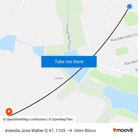 Avenida Jose Walter Q 47, 1105 to Unirv Bloco map