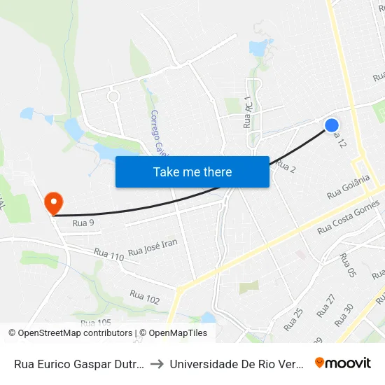 Rua Brasilino Leão to Universidade De Rio Verde Bloco map