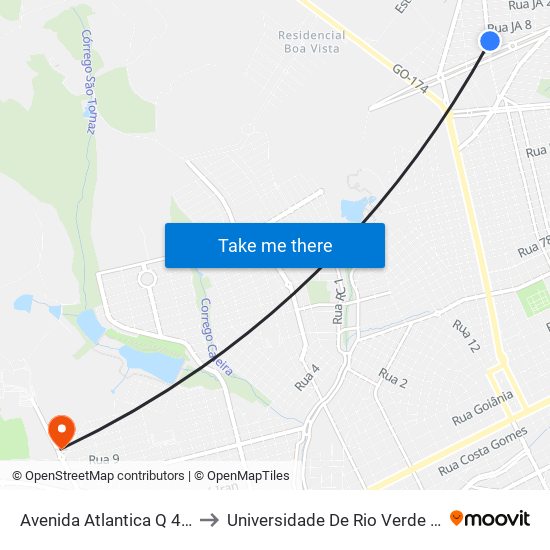 Avenida Atlantica Q 46, 21 to Universidade De Rio Verde Bloco map