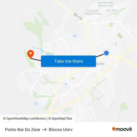 Ponto Bar Do Zeze to Blocos Unirv map